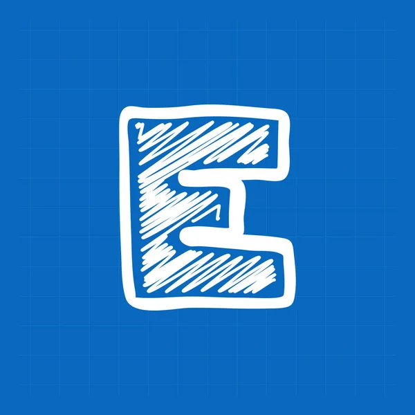 Buchstabe Logo Auf Blauem Papier Hintergrund Perfekte Schrift Für Skizzendesign — Stockvektor