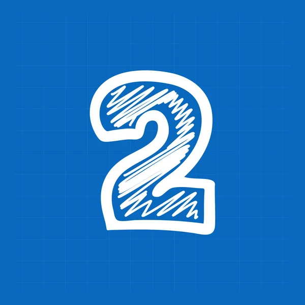 Nummer Två Logotyp Ritpapper Bakgrund Perfekt Typsnitt För Skiss Design — Stock vektor
