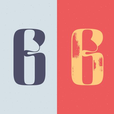 Altıncı logo serif stili ve zarif çizgi dekorasyonu. Alkol etiketlerinde, cazibe posterlerinde, lüks kimliklerde vs. kullanmak için mükemmel bir vektör vintage simgesi.