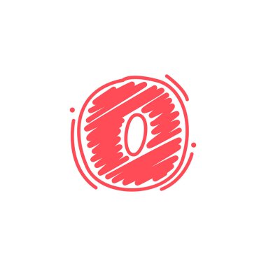 Çocuksu pastel boyalarda sıfır numaralı logo yazı stili çizer. Sevimli çocuklar için parlak renkli yazı tipi, komik el işi paketi, canlı poster, vs..