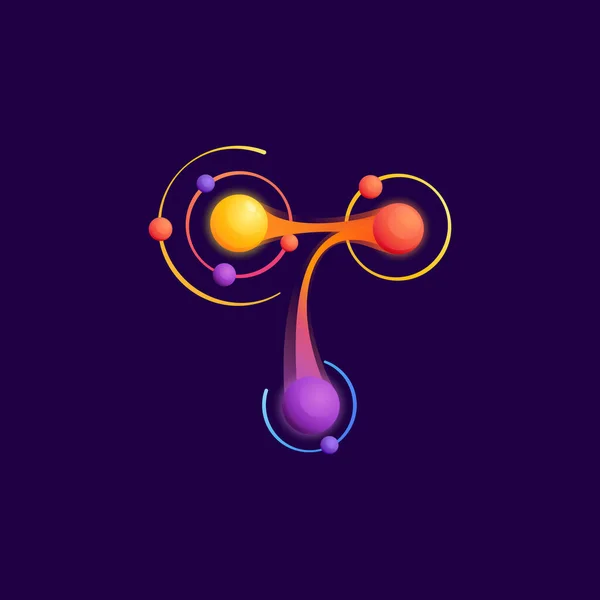 Logo Písmene Atomovou Dráhou Vektorové Živé Ikony Ideální Pro Použití — Stockový vektor