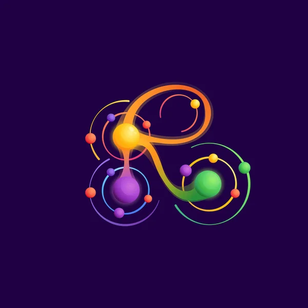 Letter Logo Atoms Orbits Vector Vivid Icon Perfect Use Any — Stock Vector