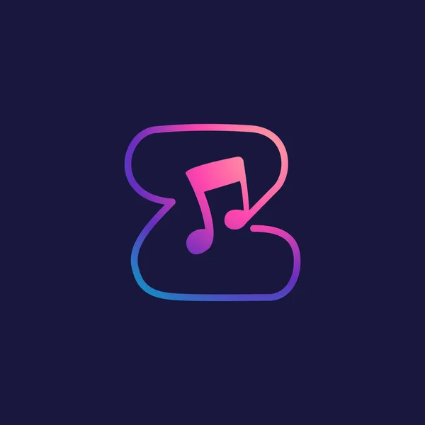 Logotipo Letra Com Nota Musical Ícone Linha Vetorial Para Empresa —  Vetores de Stock