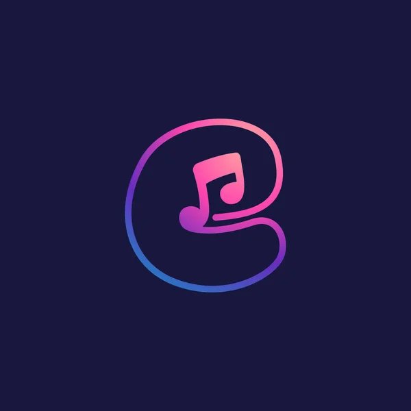 Letter Логотип Музичною Нотою Vector Line Icon Audio Company Sound — стоковий вектор