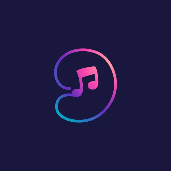Müzikal Notalı Dokuz Numaralı Logo Ses Şirketi Sound Media Dergisi — Stok Vektör