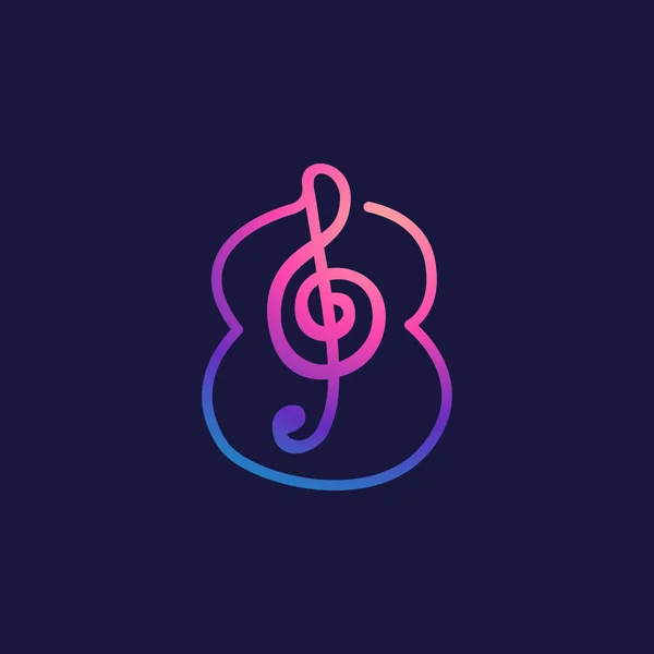 Number Eight Logo Musical Note Vector Line Icon Audio Company — Stock Vector