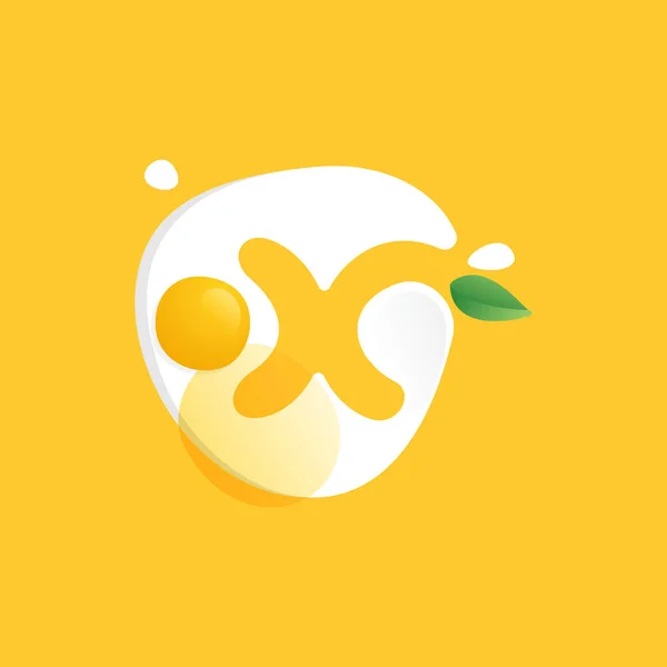Λογότυπο Τηγανητό Αυγό Πράσινο Φύλλο Και Πιτσιλιές Αρνητικό Διανυσματικό Εικονίδιο — Διανυσματικό Αρχείο