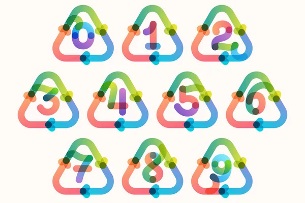 Nombres Placés Intérieur Forme Triangulaire Symbole Recyclage Avec Des Flèches — Image vectorielle