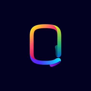 O harfi logosu çok renkli neon çizgisinden yapılmış. Multimedya etiketleri, gece hayatı manşetleri, sinema posterleri, kumarhane reklamları için parlak simge vs..