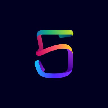 Beş numaralı logo çok renkli neon çizgisinden yapılmış. Multimedya etiketleri, gece hayatı manşetleri, sinema posterleri, kumarhane reklamları için parlak simge vs..