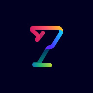 Yedi numaralı logo çok renkli neon çizgisinden yapılmış. Multimedya etiketleri, gece hayatı manşetleri, sinema posterleri, kumarhane reklamları için parlak simge vs..