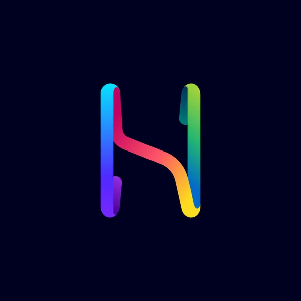 Logotipo Letra Hecho Línea Neón Gradiente Multicolor Vector Icono Brillante — Archivo Imágenes Vectoriales