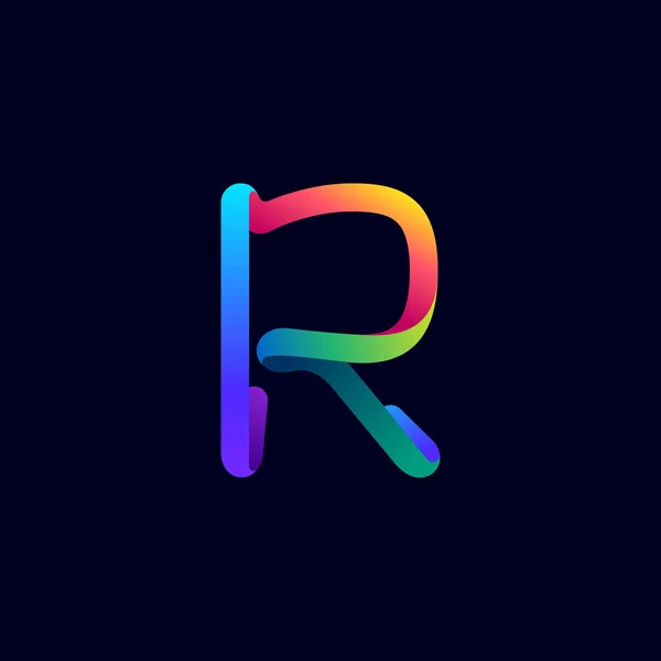 Bokstäver Logotyp Tillverkad Flerfärgad Gradient Neon Rad Vektor Ljus Ikon — Stock vektor