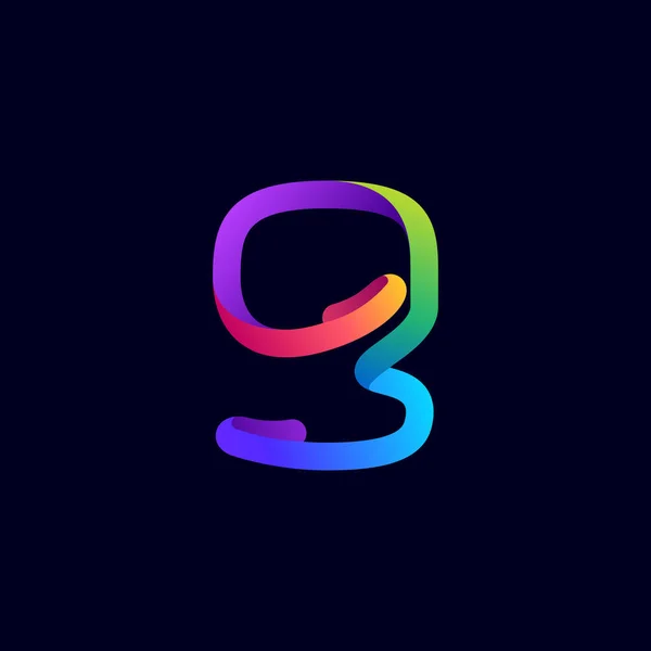 Number Nine Logo Made Multicolor Gradient Neon Line Vector Bright — Stock Vector
