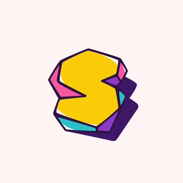 Logotipo Letra Estilo Das Crianças Cúbicas Baseado Formas Isométricas Impossíveis — Vetor de Stock