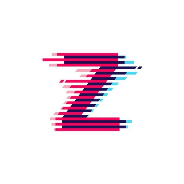 Z字母标识具有鲜明的线条突出效果 矢量字体完美适用于您的夜生活标签 表达游戏屏幕 电子身份 — 图库矢量图片