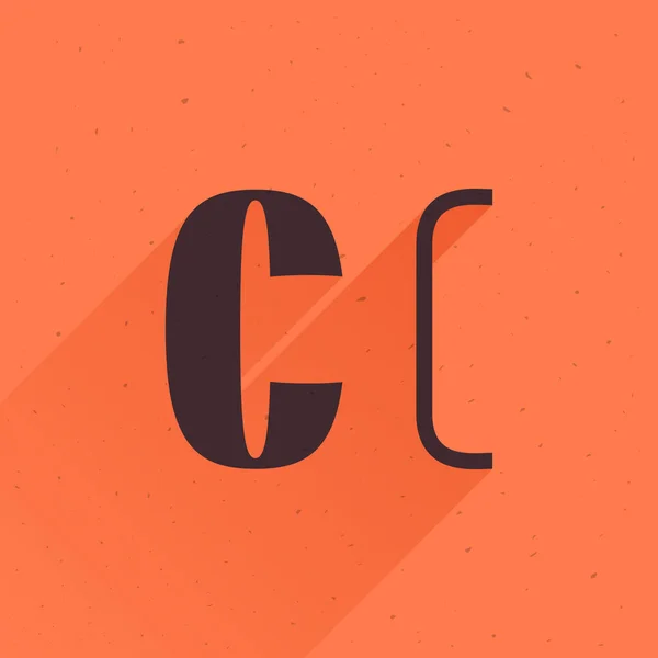 楽しさと幸せなデザインプロジェクトのためのレターCのロゴ このフォントの主なアイデアは 重い大文字と小文字の記号の奇妙な置き換えです — ストックベクタ