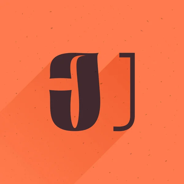 楽しく幸せなデザインプロジェクトのための手紙Jのロゴ このフォントの主なアイデアは 重い大文字と小文字の記号の奇妙な置き換えです — ストックベクタ