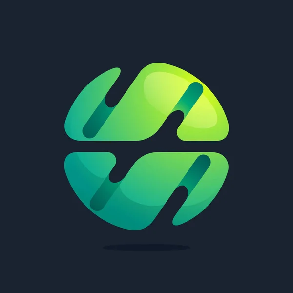 Logo Sphère Écologique Composé Feuilles Vertes Torsadées Parfait Pour Votre — Image vectorielle