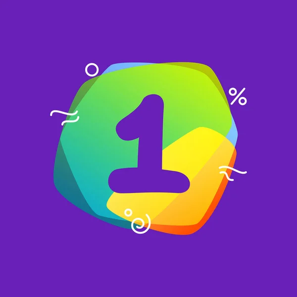 Νούμερο Ένα Λογότυπο Για Έκπτωση Πωλήσεις Flash Μοντέρνο Πρότυπο Προώθησης — Διανυσματικό Αρχείο