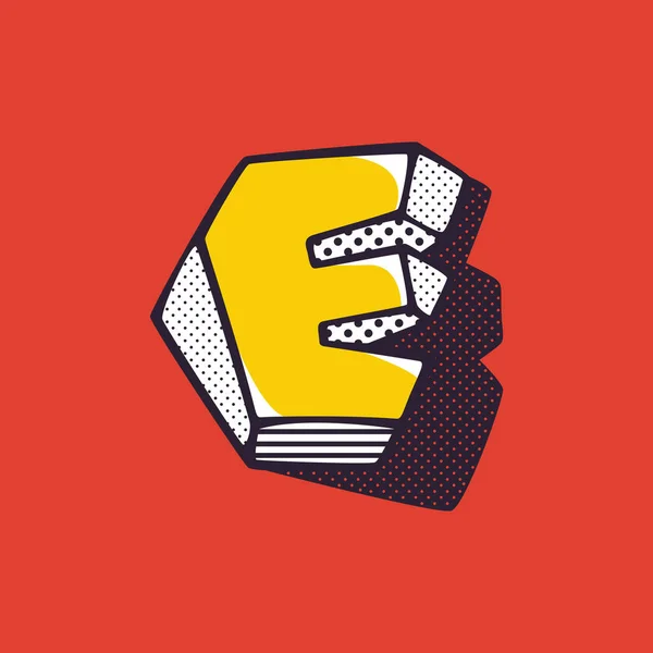 Логотип Retro Буква Полькой Dot Полосатым Узором Бокам Векторный Изометрический — стоковый вектор