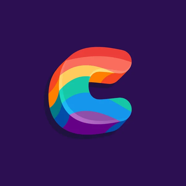 Letra Volumen Logotipo Con Orgullo Lgbtq Patrón Bandera Ilustración Vectorial — Vector de stock