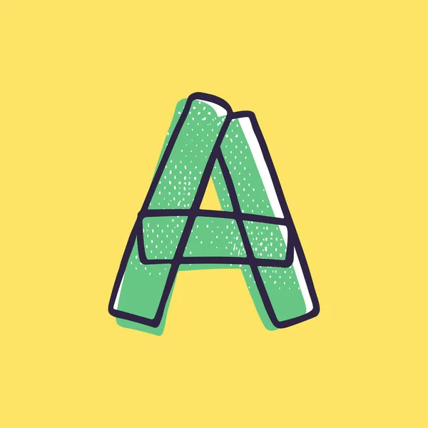 Kid Style Letter Logotyp Handritad Med Markör Med Färg Skifteffekt — Stock vektor