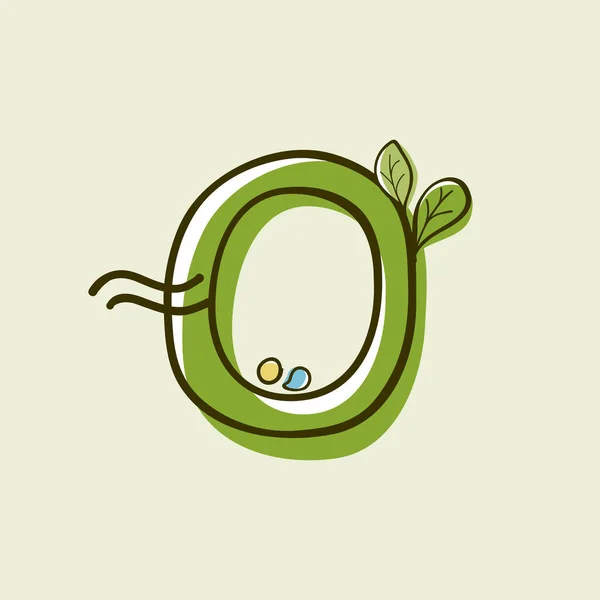 Eco Style Γράμμα Λογότυπο Ζωγραφισμένα Στο Χέρι Μαρκαδόρο Εφέ Μετατόπισης — Διανυσματικό Αρχείο