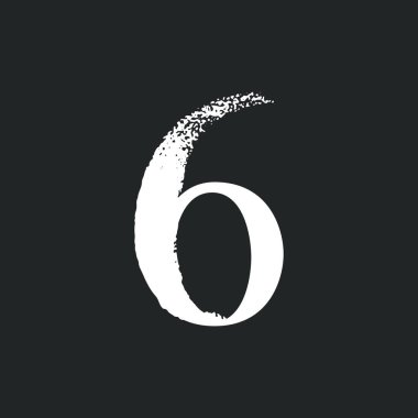 Kuru fırça darbesi ve tırpanla altı numara. Kaba kenarlı eski yazı tipi dekorasyon elemanları. Moda etiketlerinde, göz kamaştırıcı posterlerde, lüks kimliklerde vs. kullanmak için mükemmel..