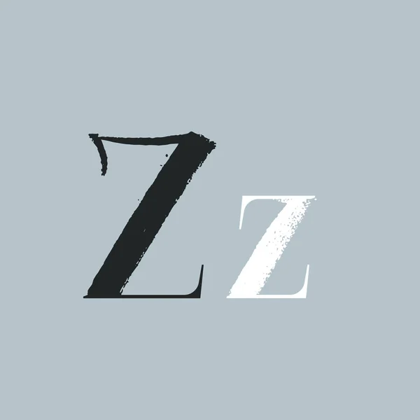 Letter Dry Brush Stroke Serif Vintage Font Rough Edges Decoration — Stock Vector