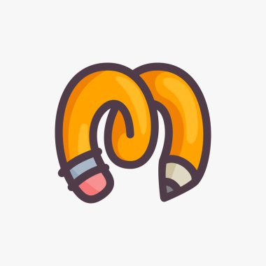 Kalemden yapılmış M harfi logosu. Okul etkinlikleri, sanat kimlikleri, eğitim posterleri vs. için vektör yazı tipi.