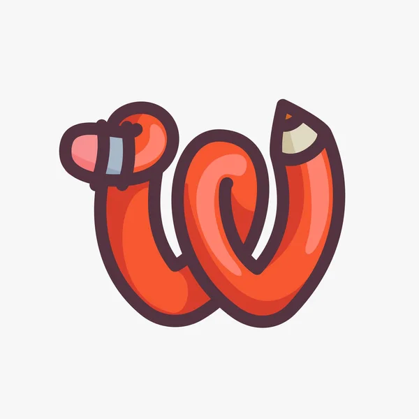 Λογότυπο Γράμμα Κατασκευασμένο Από Ένα Μολύβι Vector Typeface Για Back — Διανυσματικό Αρχείο