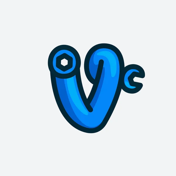 Λογότυπο Γράμματα Από Γαλλικό Κλειδί Vector Typeface Για Υπηρεσίες Επισκευής — Διανυσματικό Αρχείο
