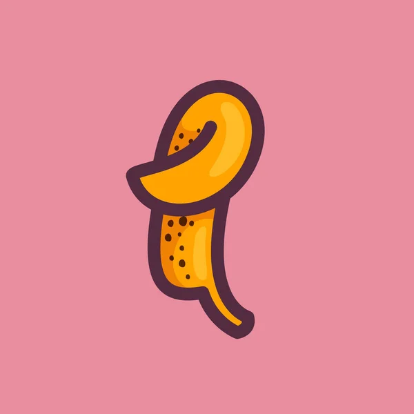 Logo Banana Ręczna Kaligrafia Owoców Identyfikacji Rolnictwa Karty Restauracyjne Koszulki — Wektor stockowy