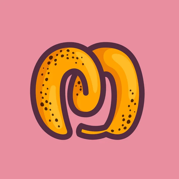 Logo Literowe Zrobione Banana Ręczna Kaligrafia Owoców Identyfikacji Rolnictwa Karty — Wektor stockowy