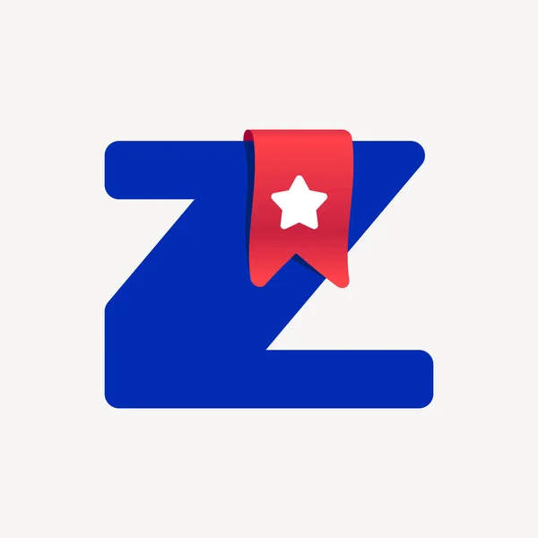 Schattig Vet Letter Logo Met Een Rood Bladwijzer Lint Witte — Stockvector