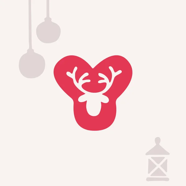 Bokstav Logotyp Med Hjort För Jul Och 2022 Nyårsdesign Perfekt — Stock vektor