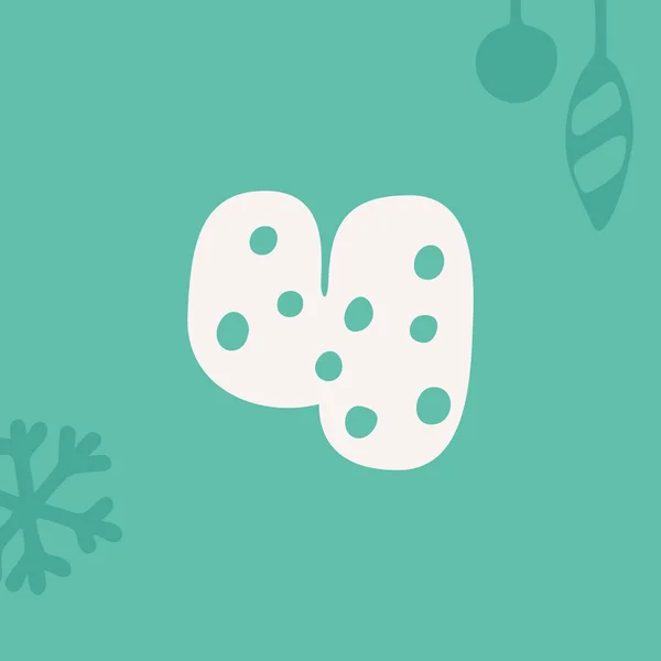 Logotipo Número Cuatro Con Nieve Para Navidad Diseño Año Nuevo — Archivo Imágenes Vectoriales