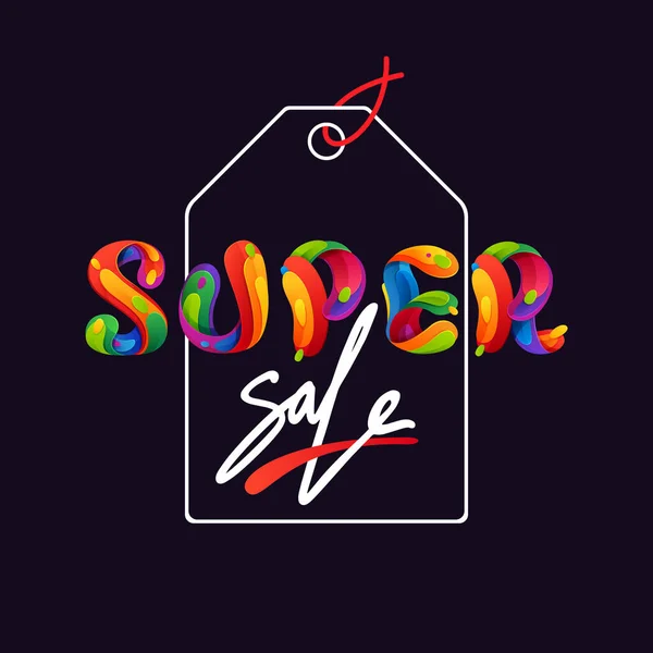 Super Sale Belettering Tag Achtergrond Voor Black Friday Poster Flyers — Stockvector