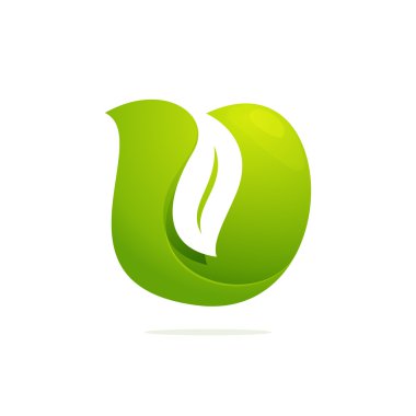 u harfi Eko logo ses ayarı simgesi