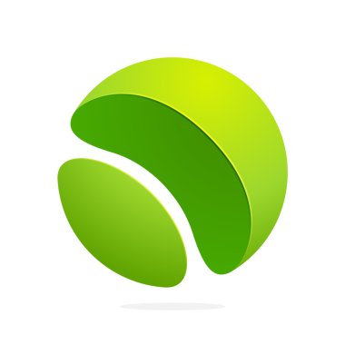 soyut yaprak yeşil küre logo.
