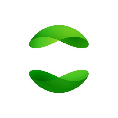 Yeşil soyut yin yang küre logo