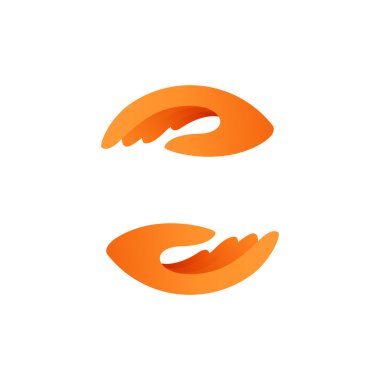 Orange hands icon clipart