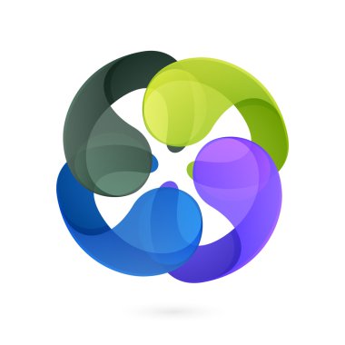 Abstract four petal star logo.
