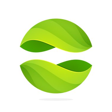 soyut yaprak yeşil küre logo.