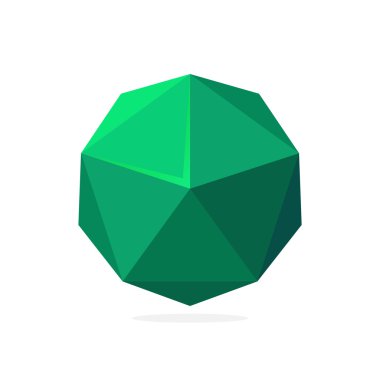 Abstract low-poly green sphere