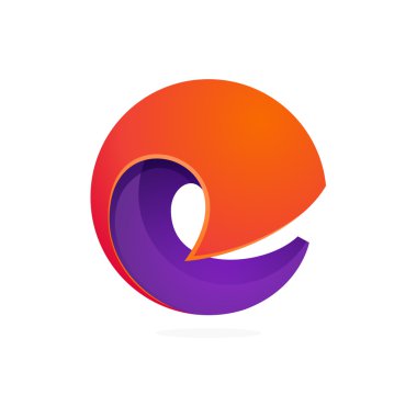 E letter sphere volume logo clipart