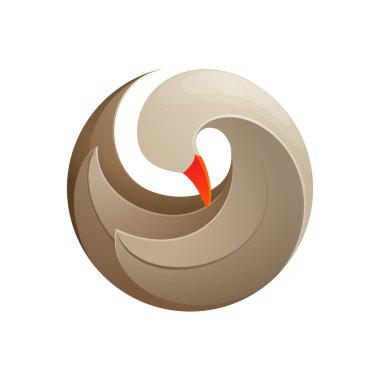 Twist kahverengi kaz kuş logosu