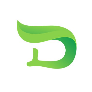 D letter Eco logo clipart