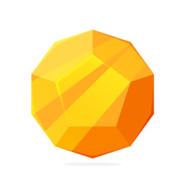 Abstract low-poly orange sphere